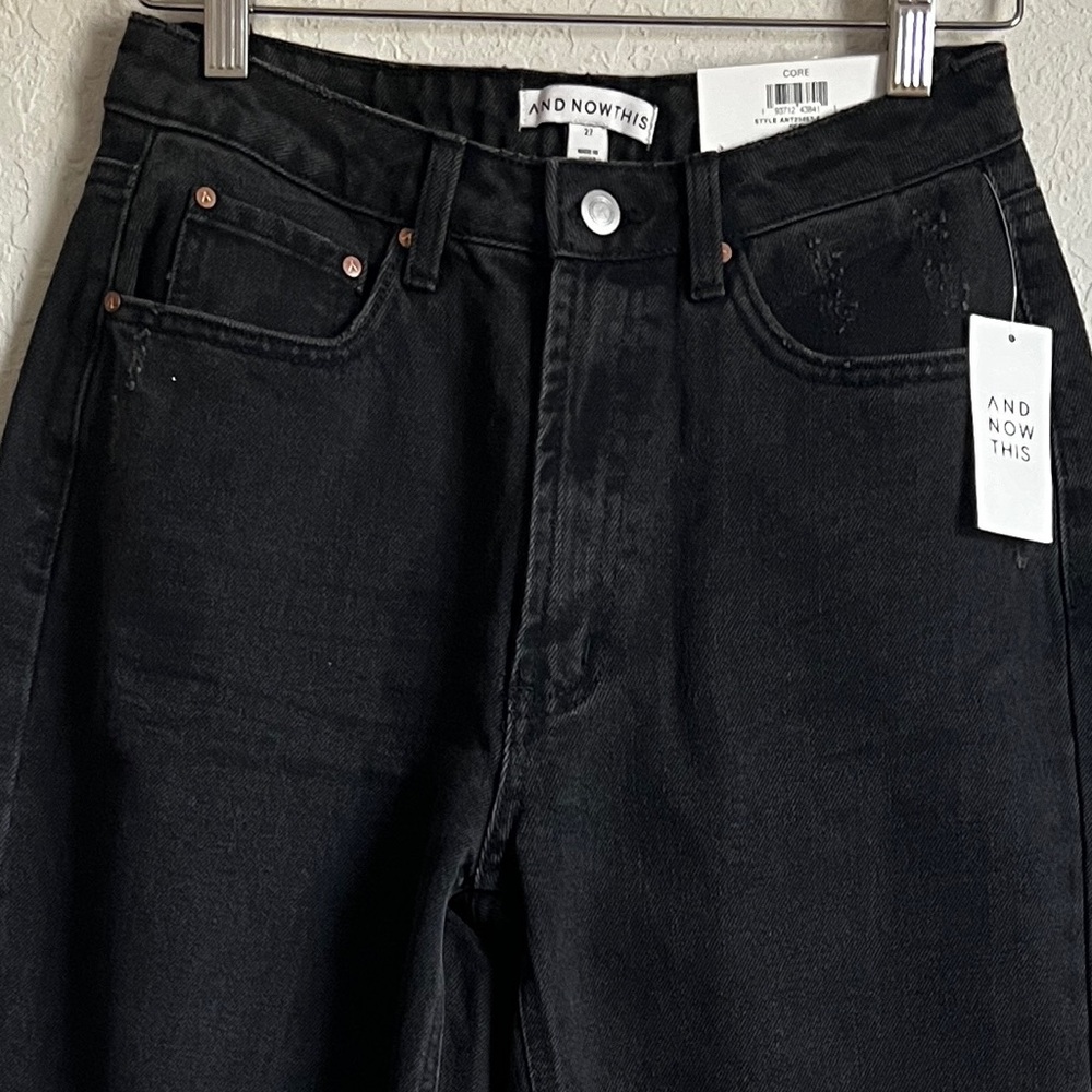 AND NOW THIS Black Ultra High Rise Jeans 90’s Inspired Fit Straight Leg … - Picture 2 of 10